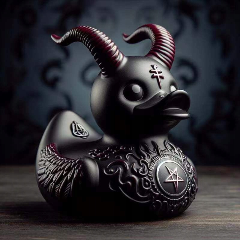 Kaczka KĄPIELOWA GOTHIC duck HEAVY METAL Czarna 15cm do WANNY PREZENT - zdjęcie 7