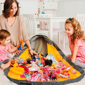 KOSZ Organizer na KLOCKI ZABAWKI WOREK Mata SZYBKIE ZBIERANIE KLOCKÓW Duży - miniatura 5