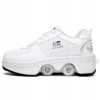 BUTOROLKI BUTY ROLKI Z KÓŁKAMI ROLKAMI PODŚWIETLANE 7-LED UNISEX BIAŁE r.42 - miniatura 2