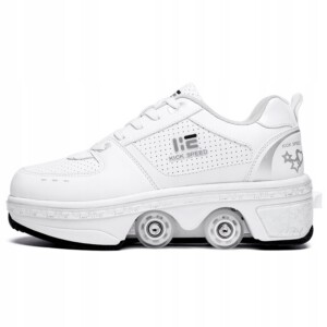 BUTOROLKI BUTY ROLKI Z KÓŁKAMI ROLKAMI PODŚWIETLANE 7-LED UNISEX BIAŁE r.42 - miniatura 2