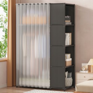 SZAFA Modułowa SKŁADANA Wieszak GARDEROBA na UBRANIA Metalowa 163x45x89 cm - miniatura 3