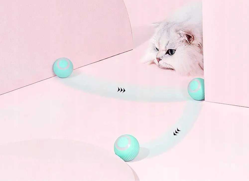 INTERAKTYWNA PIŁKA dla KOTA Psa ZABAWKA UCIEKAJĄCA 2 tryby WERSJA 2.0 - obrazek 5