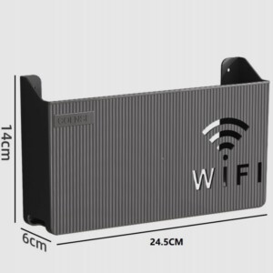 UCHWYT ŚCIENNY PÓŁKA na ROUTER WIFI SWITCH Czarna - miniatura 5