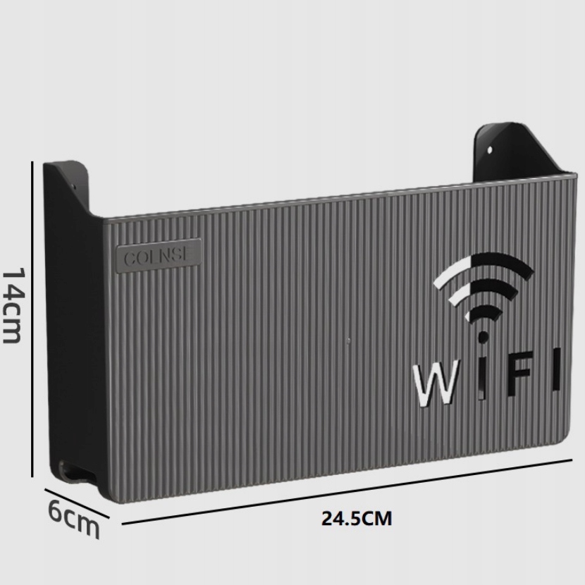 UCHWYT ŚCIENNY PÓŁKA na ROUTER WIFI SWITCH Czarna - obrazek 5