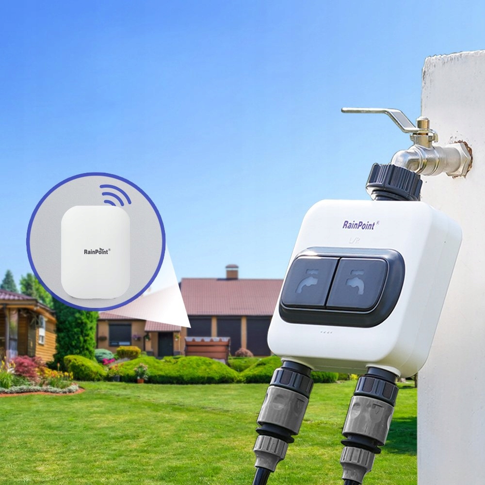 ZESTAW PODWÓJNY SYSTEM NAWADNIANIA OGRODU CENTRALA STEROWNIK CZUJNIK DESZCZ - zdjęcie 4