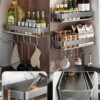 PÓŁKA KUCHENNA Pojedyncza Haczyki Łazienkowa PRYSZNICOWA METALOWA Alu 60cm - miniatura 2