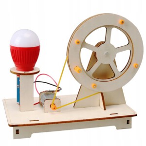 ZESTAW ZRÓB TO SAM DIY ZABAWKA DLA DZIECI NAUKOWA ELEKTROWNIA PRĄDNICA LED