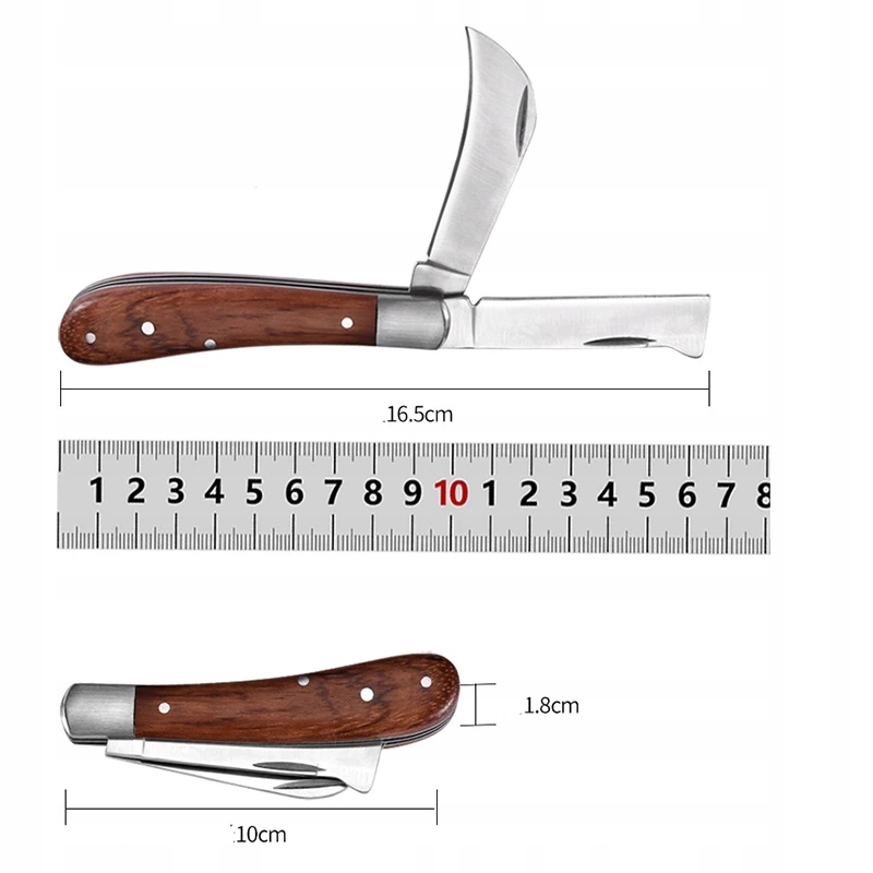 Nóż do SZCZEPIENIA Roślin SIERPAK OKULIZAK 2w1 do SZCZEPIEŃ Porządny STAL - zdjęcie 7