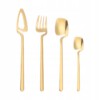 ZESTAW KOMPLET SZTUĆCÓW STAL NIERDZEWNA NÓŻE WIDELCE ŁYŻKI 32szt ZŁOTE - miniatura 6