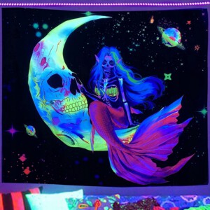 Dekoracja ŚCIENNA UV OBRAZ Fluorescencyjny GOBELIN ODBLASK 150cm XL Księżyc - miniatura 2
