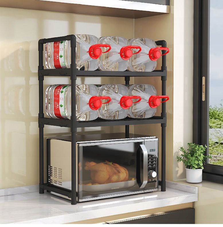 PÓŁKA KUCHENNA pod mikrofalówkę SZAFKA ORGANIZER CZARNA 2poziomy 48cm REGAŁ - obrazek 3