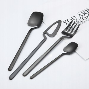 ZESTAW KOMPLET SZTUĆCÓW STAL NIERDZEWNA NÓŻE WIDELCE ŁYŻKI 32szt CZARNE MAT - miniatura 5