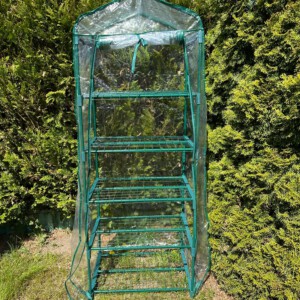 MINI SZKLARNIA OGRODOWA BALKONOWA PIONOWA NA BALKON 5 POZIOMÓW metalowa XXL - miniatura 12