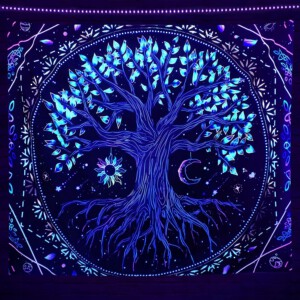 Dekoracja ŚCIENNA UV OBRAZ Fluorescencyjny GOBELIN ODBLASK 150cm XXL Drzewo - miniatura 2