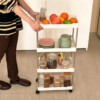 PÓŁKA Łazienkowa KUCHENNA SZAFKA MOBILNA REGAŁ Kółka 3 poziomy CZARNA - miniatura 6