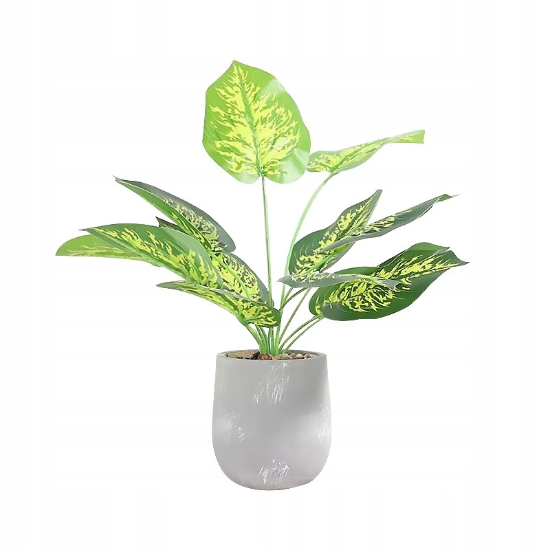 SZTUCZNA ROŚLINA KWIAT W DONICZCE DO DOMU BIURA REALISTYCZNA DIEFFENBACHIA - obrazek 3