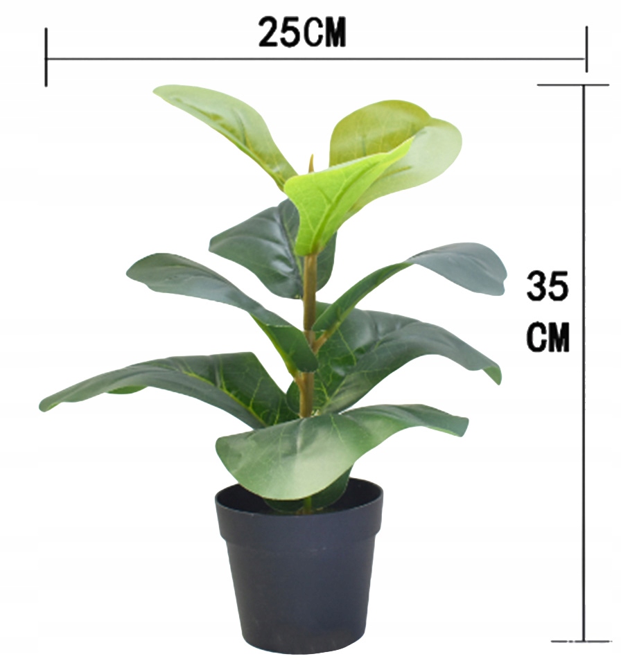 SZTUCZNA ROŚLINA KWIAT W DONICZCE DO DOMU BIURA REALISTYCZNA 35CM FIKUS - obrazek 2