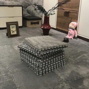 Puzzle na podłogę PLUSZOWA Piankowe DYWAN MATA Aksamitna DZIECI 30cm SZARA - miniatura 9