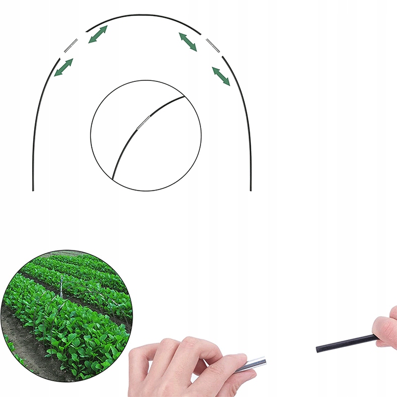 STELAŻ Szklarnia Tunel Szkielet OGRODOWY do UPRAW +KLIPSY I ŚLEDZIE - zdjęcie 8