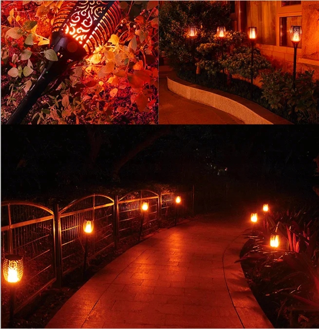 Lampka SOLARNA Płomień 1000mAh 12LED POCHODNIA Ogrodowa WBIJANA IP65 1szt - zdjęcie 8