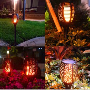 Lampka SOLARNA Płomień 1000mAh 12LED POCHODNIA Ogrodowa WBIJANA IP65 1szt - miniatura 11