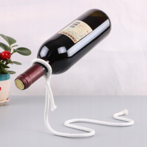 STOJAK UCHWYT NA WINO BUTELKĘ ALKOHOL SZNUREK STYLOWY NOWOCZESNY PREZENT - miniatura 7