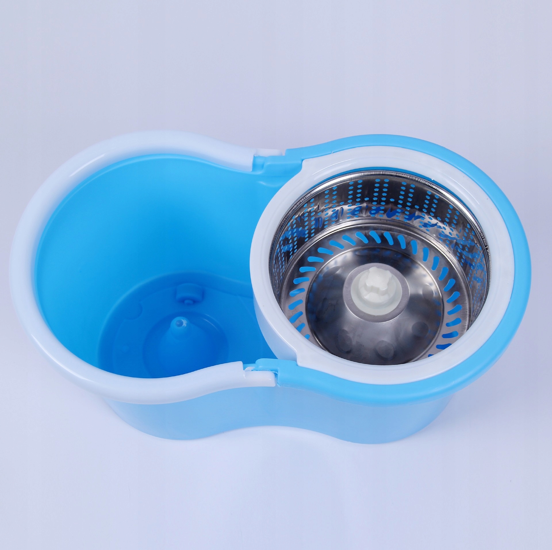 MOP OBROTOWY OKRĄGŁY DWA WKŁADY WIADRO WYCISKACZ NIEBIESKI - zdjęcie 10