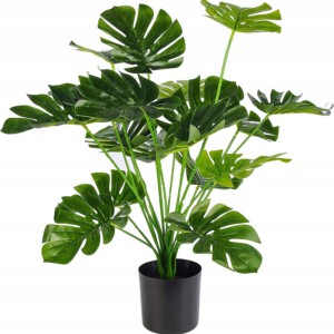 SZTUCZNA Roślina MONSTERA DELICIOSA 50-75 cm DUŻA Ozdoba REALISTYCZNA XL