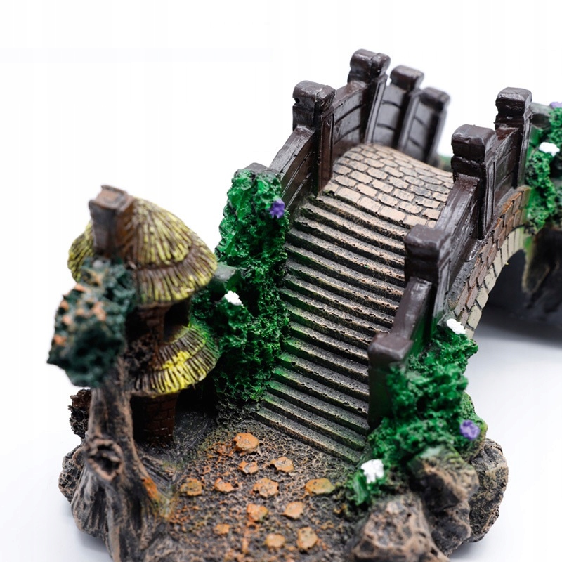 DEKORACJA DO AKWARIUM OZDOBA AKWARIOWA PIĘKNY MOST DO AKWARIUM XXL 28cm - obrazek 6