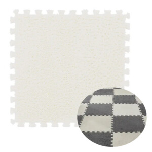 Puzzle na podłogę PLUSZOWY Piankowe DYWAN MATA Ochronna DZIECI 30cm BIAŁA