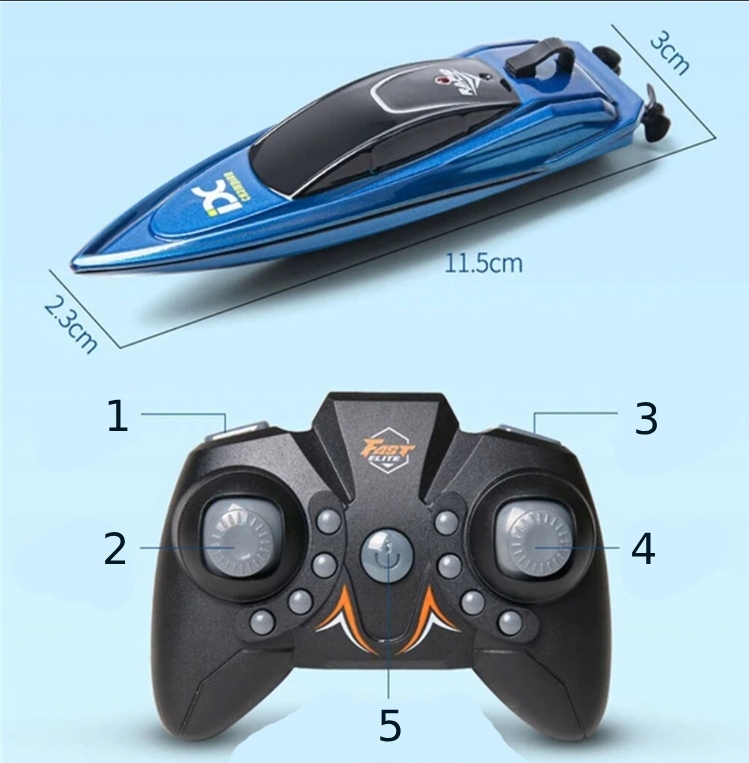 MOTORÓWKA ŁODKA ZDALNIE STEROWANA MAŁA SZYBKA USB 2.4G PILOT PREZENT - obrazek 4