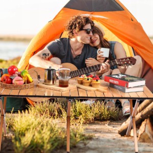 Stół OGRODOWY 60x90cm ŁADNY ODPORNY Kempingowy TORBA MOCNY STABILNY CZARNY - miniatura 8