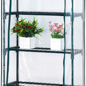 MINI SZKLARNIA OGRODOWA METAL BALKONOWA PIONOWA NA BALKON 4 POZIOMY FOLIAK - miniatura 3