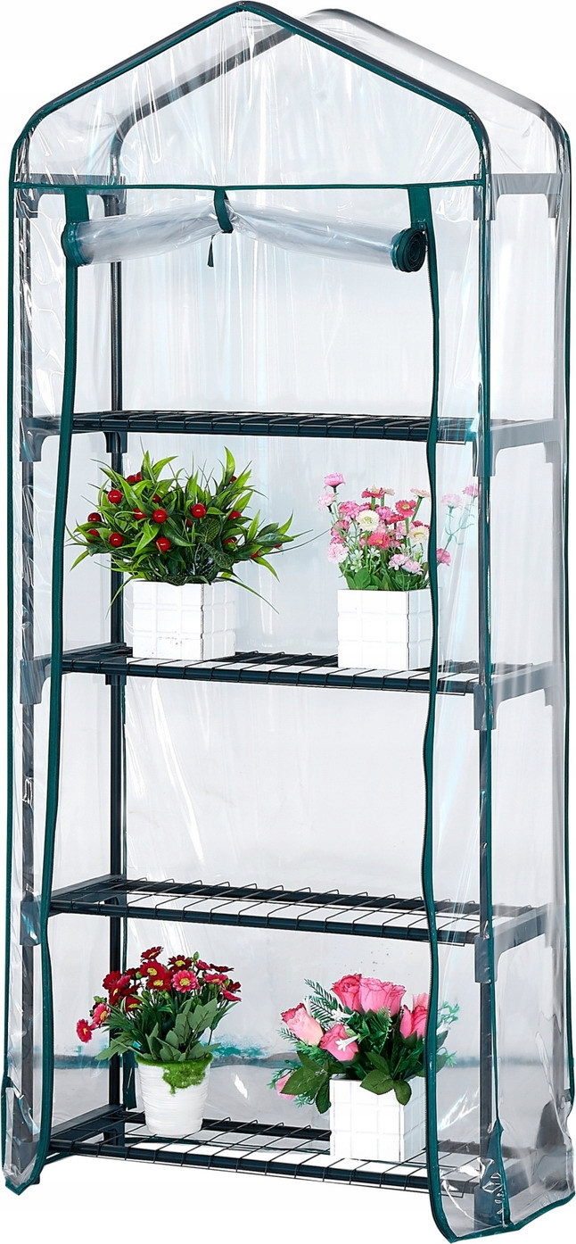 MINI SZKLARNIA OGRODOWA METAL BALKONOWA PIONOWA NA BALKON 4 POZIOMY FOLIAK - zdjęcie 3