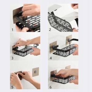 PÓŁKA Metalowa PRYSZNICOWA Czarna LOFT Podwójna 2x - miniatura 11