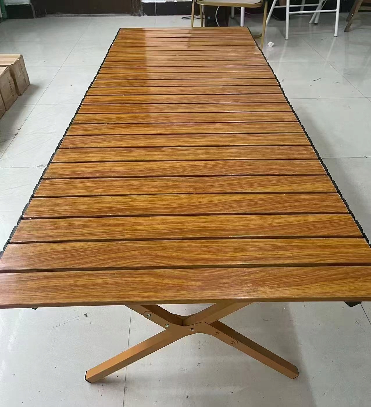 Stół OGRODOWY 120x90cm MOCNY ODPORNY Kempingowy TORBA MOCNY STABILNY C.BRĄZ - obrazek 14