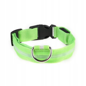 Obroża dla zwierząt PSÓW LED Wodoszczelna na USB Kabel ZIELONA XL 52-60cm - miniatura 3