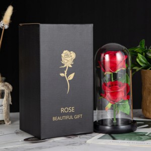 WIECZNA Róża PODWÓJNA W SZKLE Świecąca LED PREZENT - miniatura 10