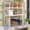 PÓŁKA KUCHENNA pod mikrofalówkę SZAFKA ORGANIZER BIAŁA 3poziomy 48cm REGAŁ - miniatura 2