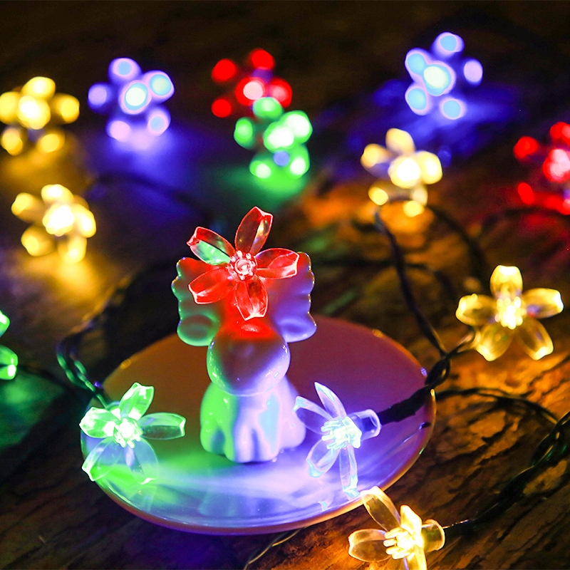 Lampki SOLARNE Ogrodowe KOMPLET 5 metrów 20 LED Kwiatki KOLOROWE Dzieci - zdjęcie 5