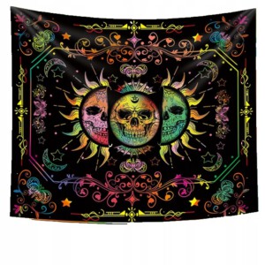 Dekoracja ŚCIENNA UV OBRAZ Fluorescencyjny GOBELIN ODBLASK 150x150cm Słońce - miniatura 1