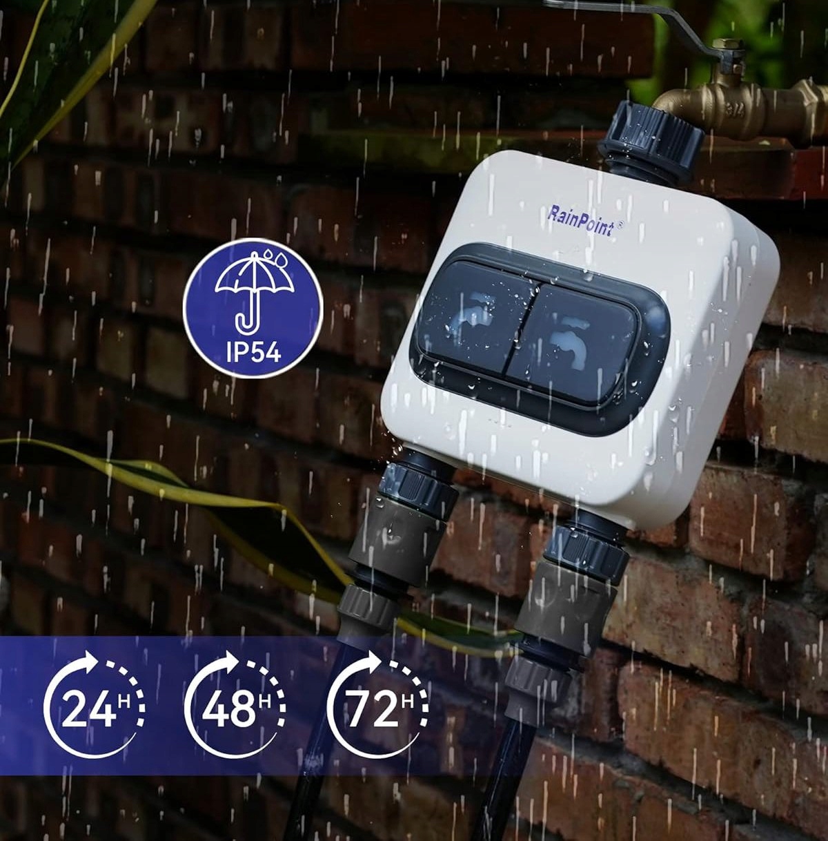 ZESTAW PODWÓJNY SYSTEM NAWADNIANIA OGRODU CENTRALA STEROWNIK CZUJNIK DESZCZ - zdjęcie 14