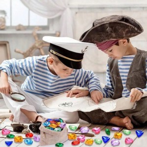 Kolorowe KAMIENIE Dekoracyjne do ZABAWY DZIECI do OGRODU PIRACKIE 100 SKARB - miniatura 4