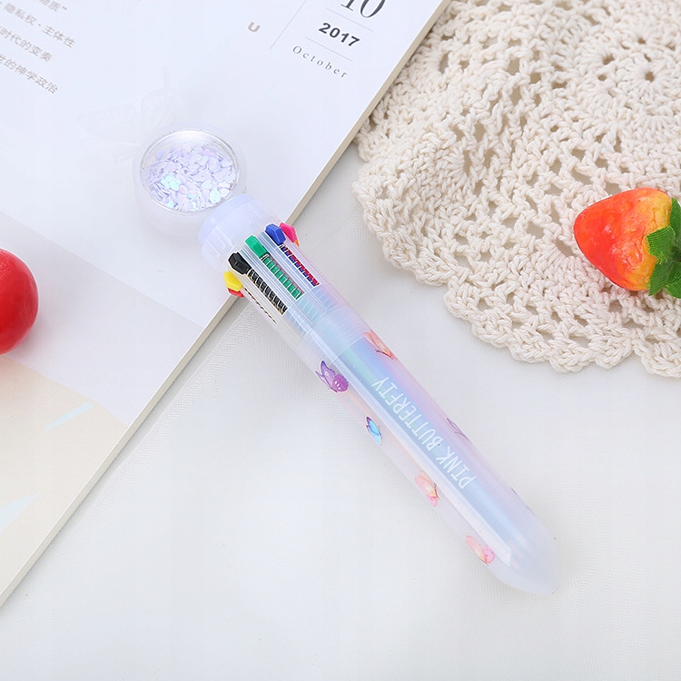 DŁUGOPIS dla dzieci ZESTAW z Brokatem 10w1 kolorów WIELOKOLOROWE 4 sztuki - zdjęcie 6