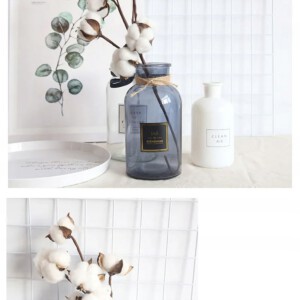 NATURALNA ROŚLINA BAWEŁNA GAŁĄZKA DEKORACYJNA OZDOBA RESTAURACJA SALON 53cm - miniatura 6