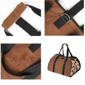 Torba na OPAŁ do DREWNA PRZENOŚNA DREWNO KOMINKOWE NOSZENIA DRZEWA XXL 900D - miniatura 12