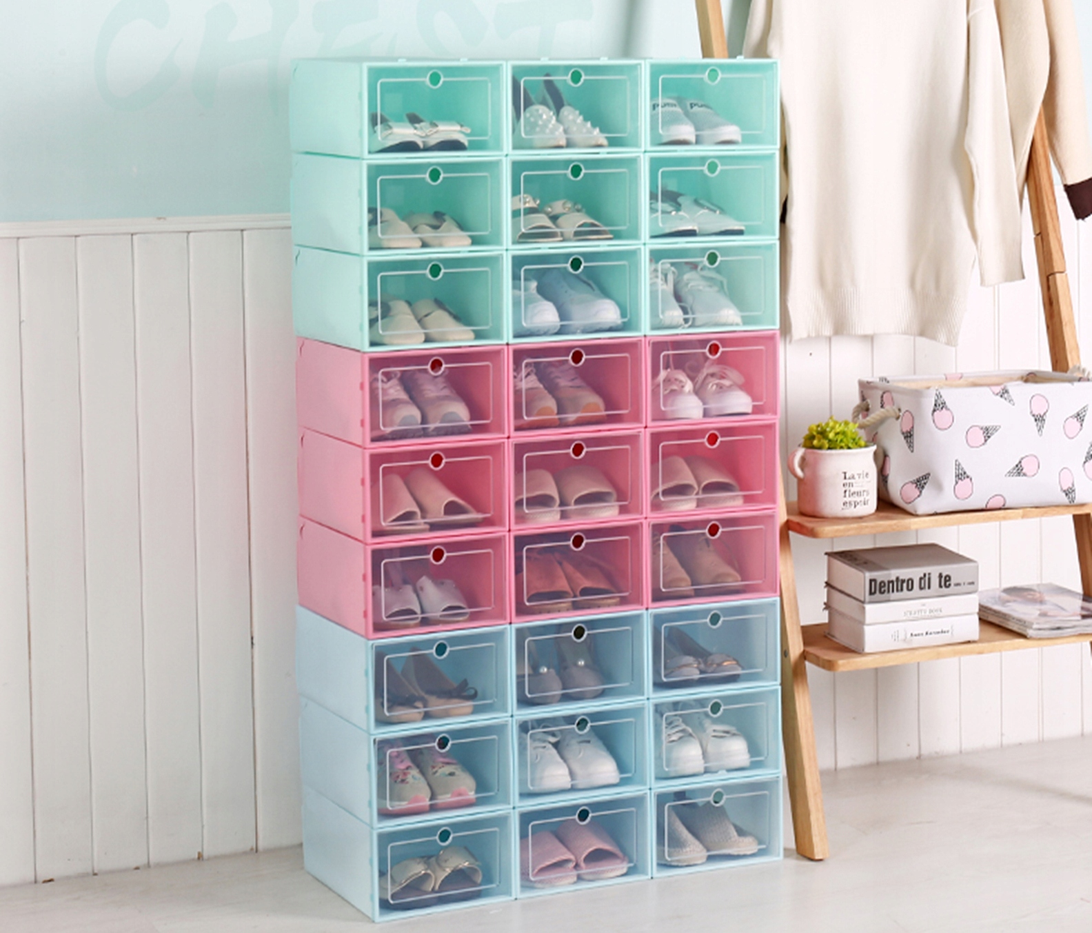 PUDEŁKO NA BUTY Organizer z KLAPĄ MODUŁY roz. XL - obrazek 7