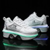 BUTOROLKI BUTY ROLKI Z KÓŁKAMI ROLKAMI PODŚWIETLANE 7-LED UNISEX BIAŁE r.42 - miniatura 8
