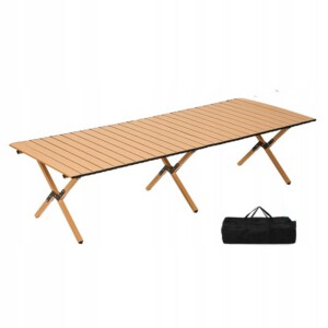Stół OGRODOWY 150x90cm XXXL ODPORNY Kempingowy TORBA MOCNY STABILNY J.BRĄZ