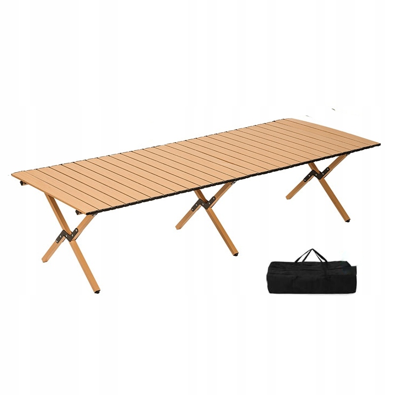Stół OGRODOWY 150x90cm XXXL ODPORNY Kempingowy TORBA MOCNY STABILNY J.BRĄZ - zdjęcie 1